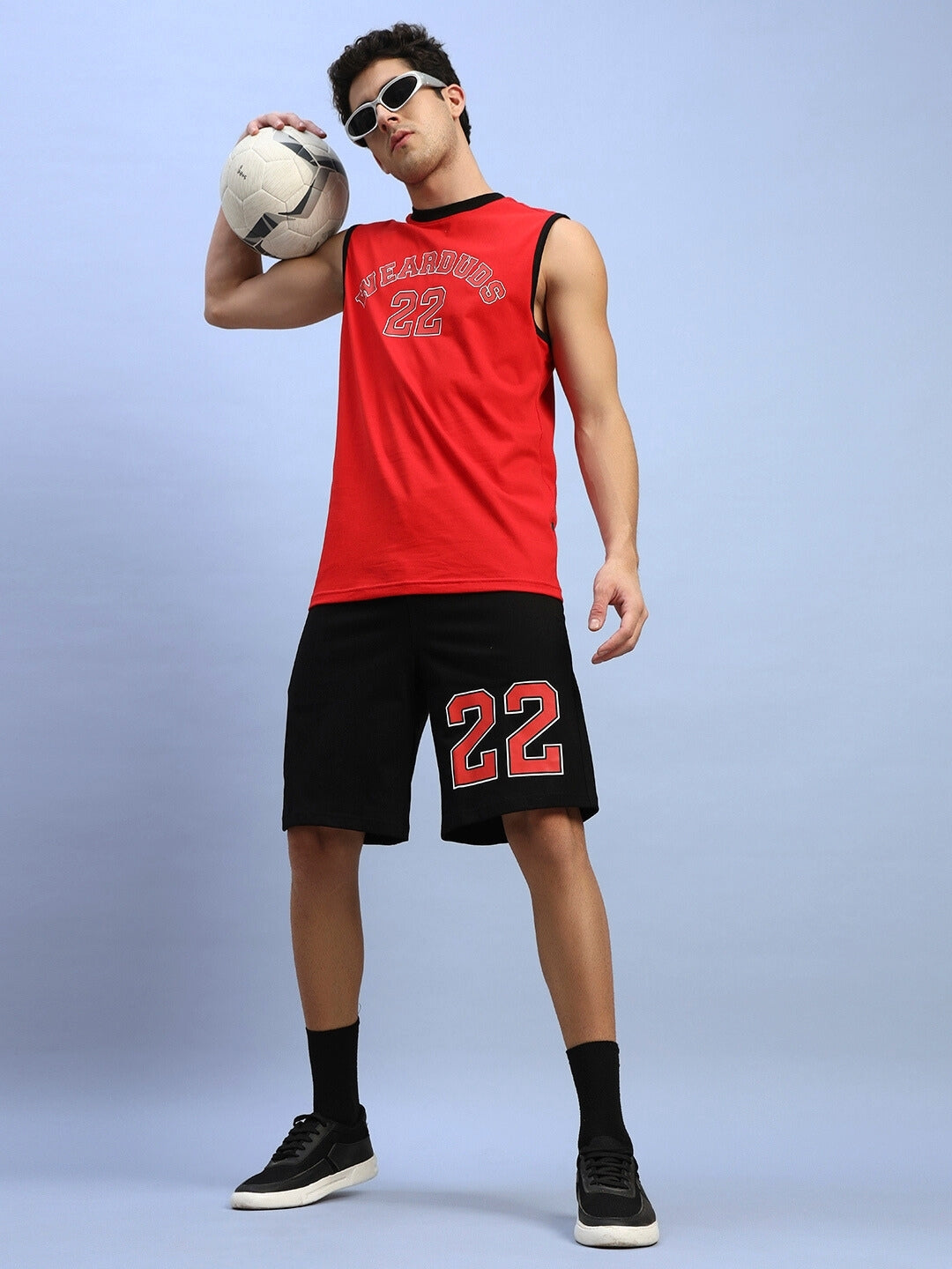 AMIGA GYM CO-ORD SET (RED-BLACK)
