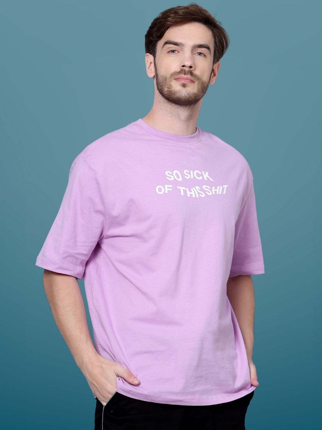 So Sick of this Shit Over-Sized T-Shirt (Lilac) - Wearduds