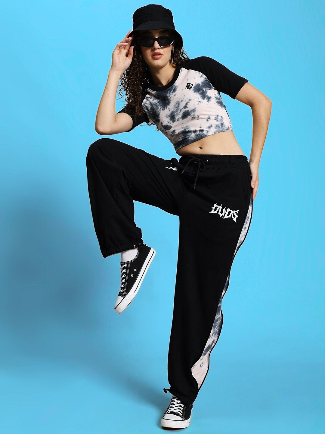 WOMEN'S CANTIK CROP-TOP (BLACK-BEIGE)