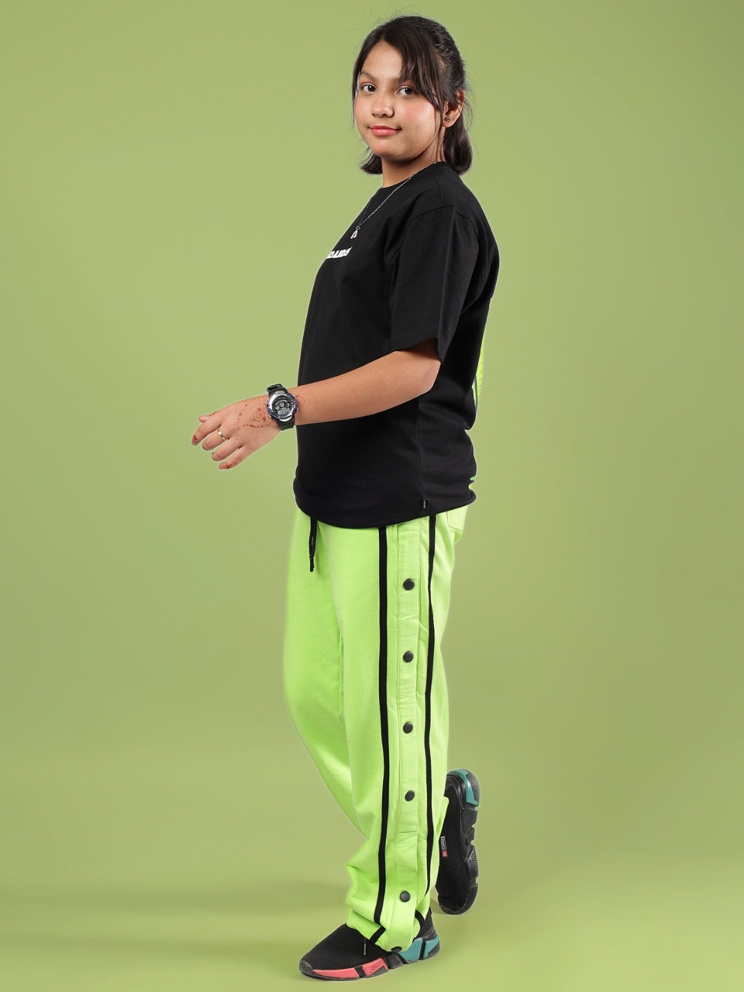 JUMBO CO-ORD FOR BOYS & GIRLS (BLACK-NEON)
