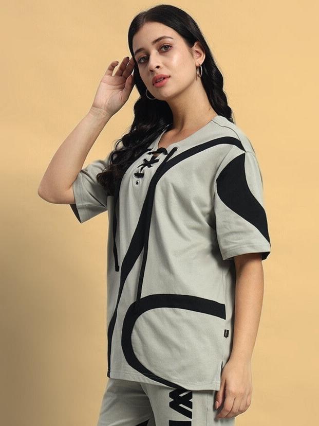 WOMEN'S SURFING OVERSIZED CO-ORD SET (GREY)