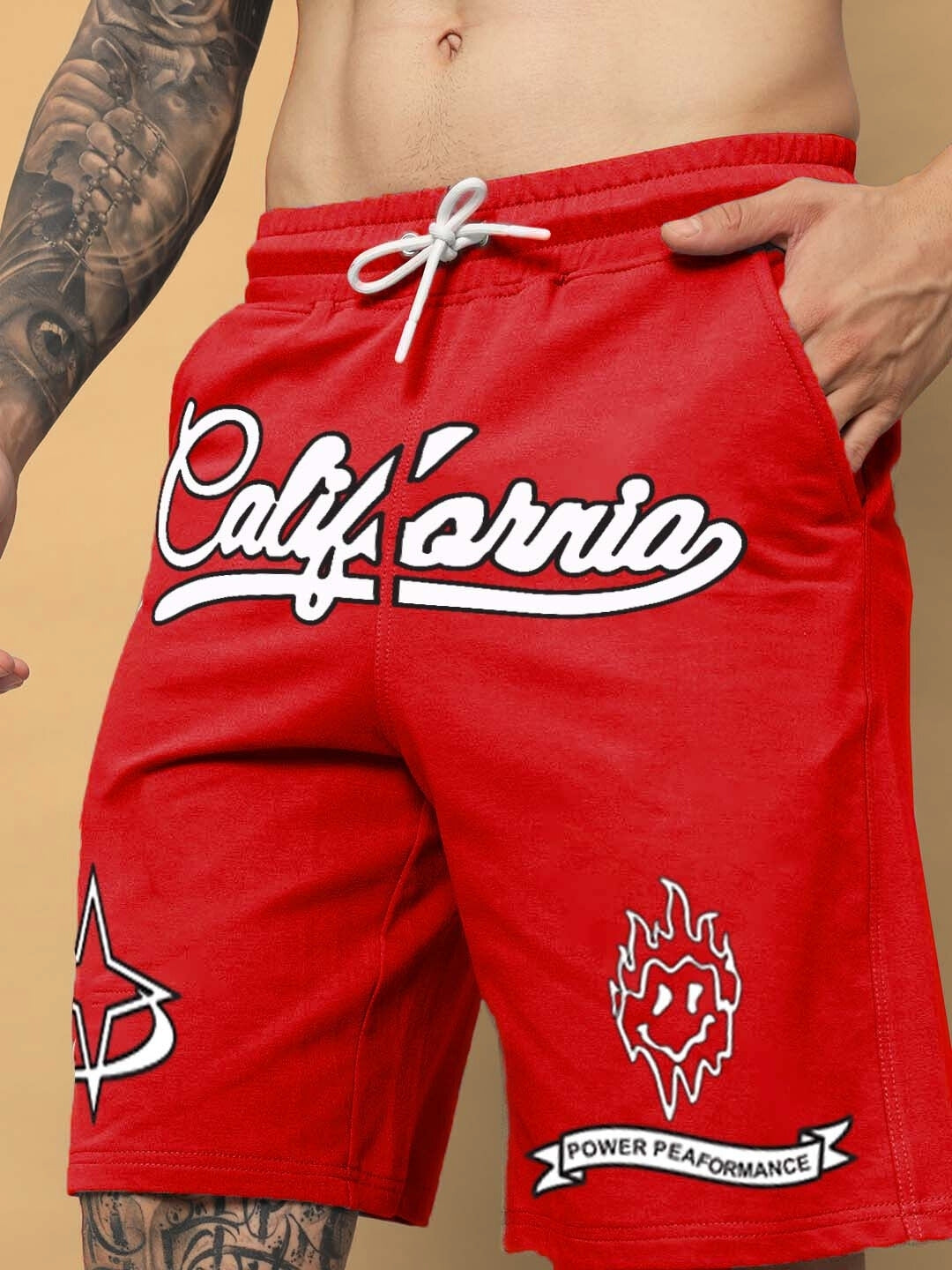 California Regular Fit Shorts (Red)