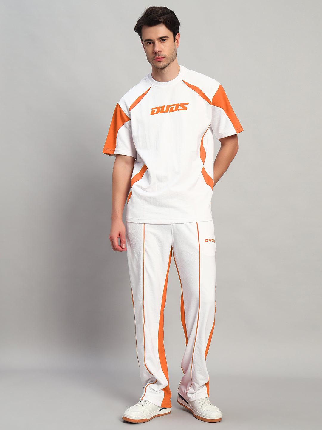LAGOON RELAXED FIT JOGGERS (WHITE ORANGE)
