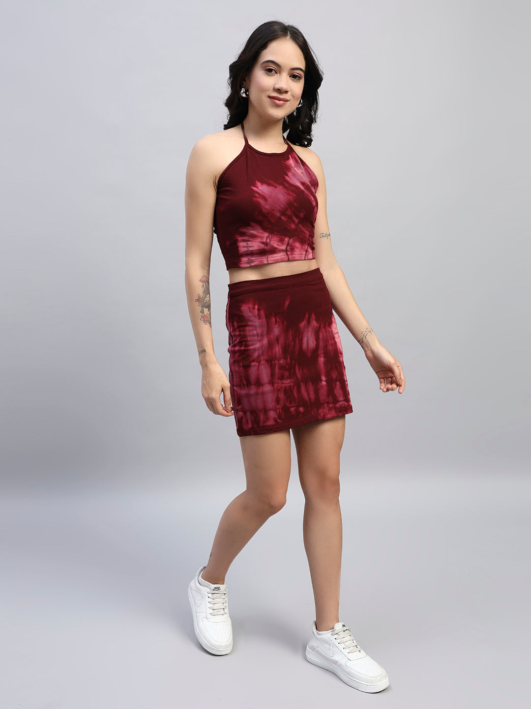 WOMEN'S LAYRA TIE-DYE CO-ORD SET (MAROON)