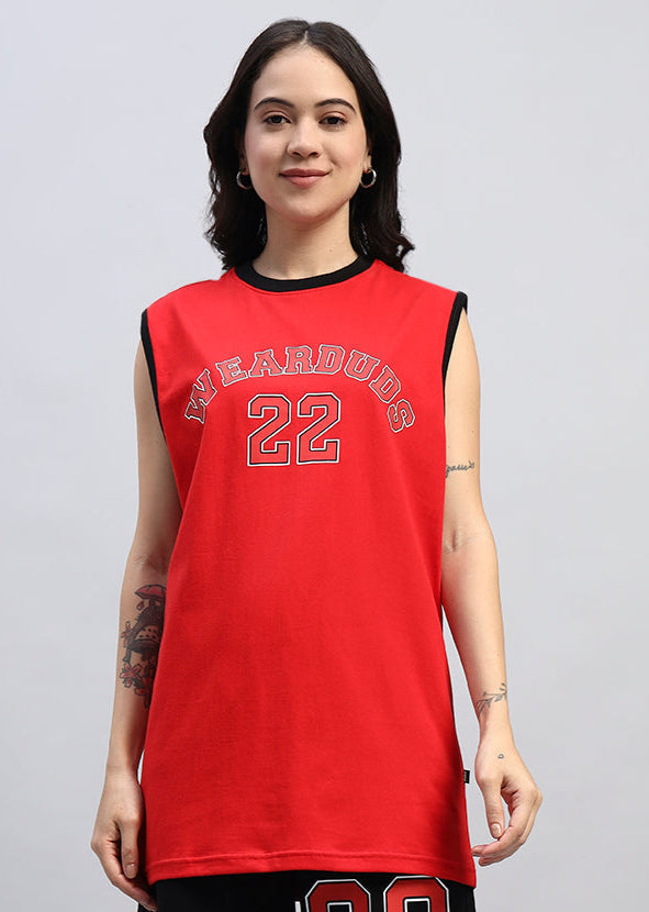 WOMEN'S AMIGA GYM T-SHIRT (RED)
