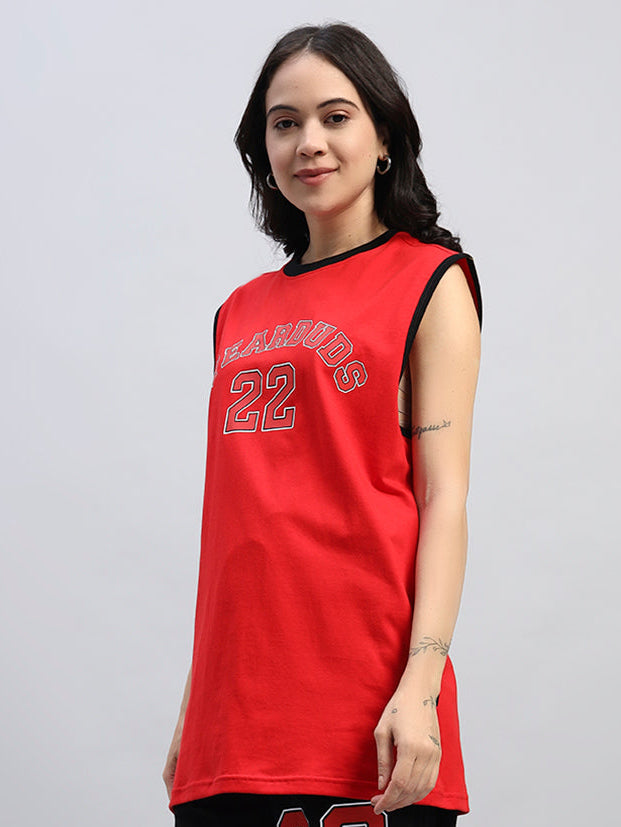 WOMEN'S AMIGA GYM T-SHIRT (RED)