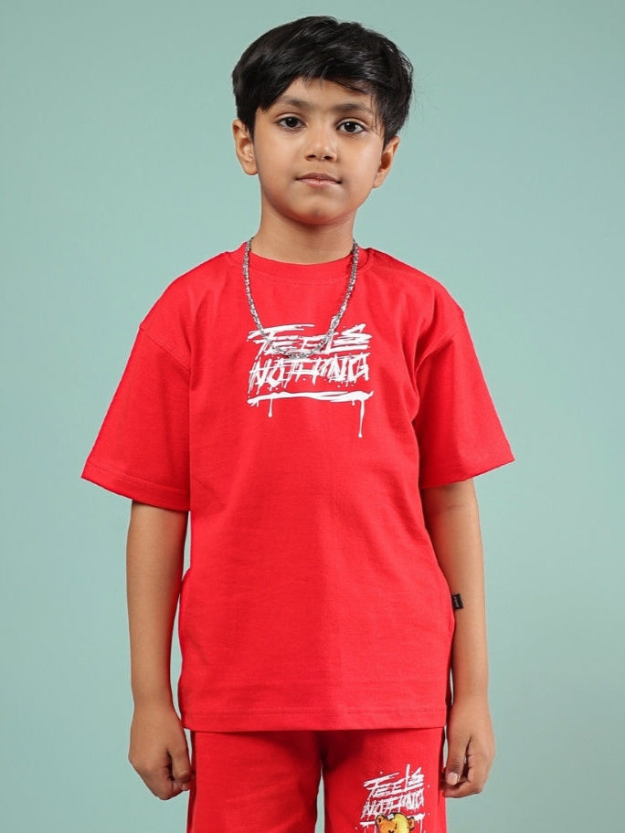 FEELS NOTHING T-SHIRT FOR BOYS & GIRLS (RED)