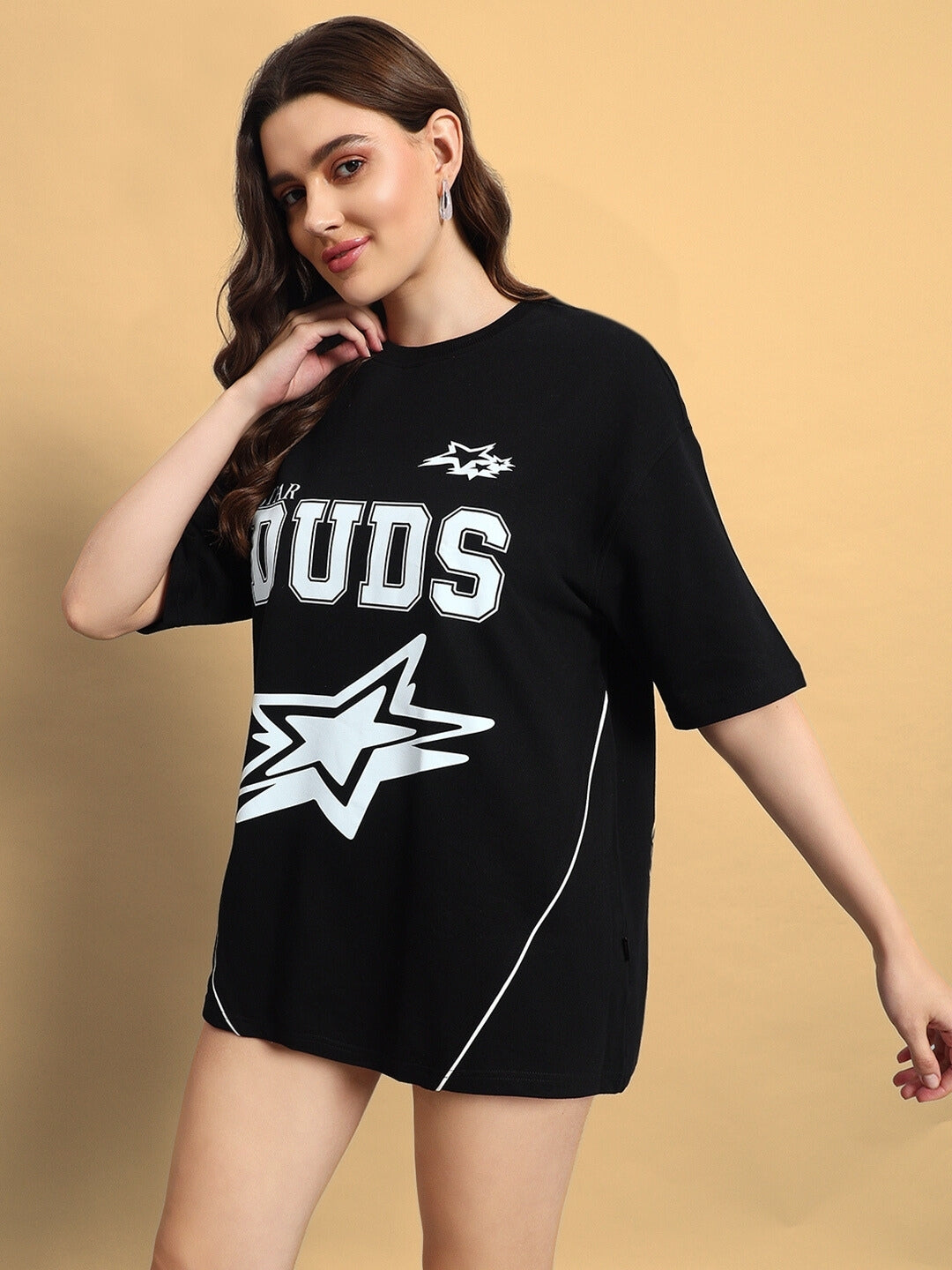 Women's Galaxy Over-Sized T-Shirt (Black)