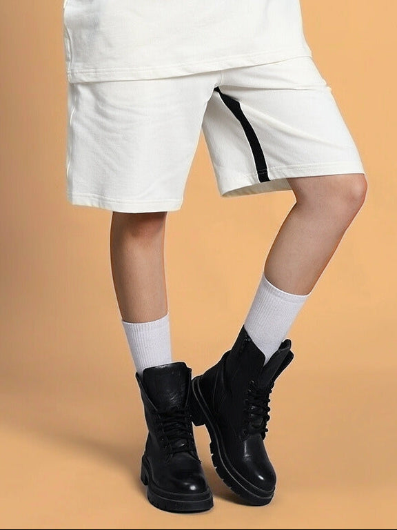 WOMEN'S SPLINTER REGULAR FIT SHORTS (OFF WHITE)