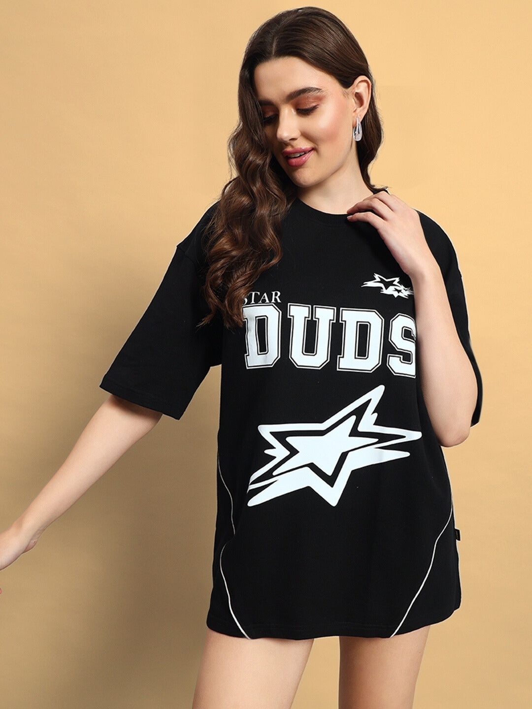 Women's Galaxy Over-Sized T-Shirt (Black)