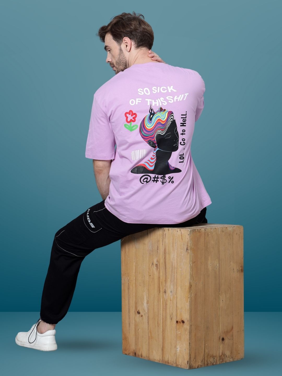 So Sick of this Shit Over-Sized T-Shirt (Lilac) - Wearduds
