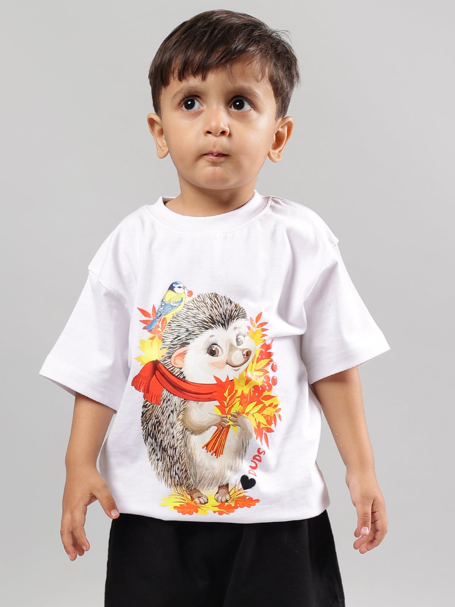HEDGEHOG T-SHIRT FOR BOYS & GIRLS (WHITE)