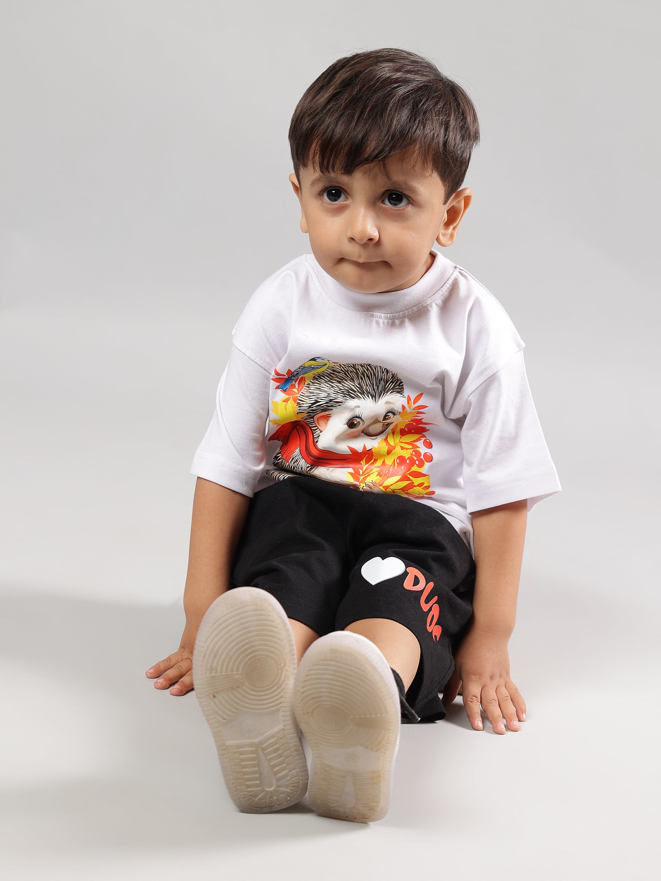 HEDGEHOG T-SHIRT FOR BOYS & GIRLS (WHITE)