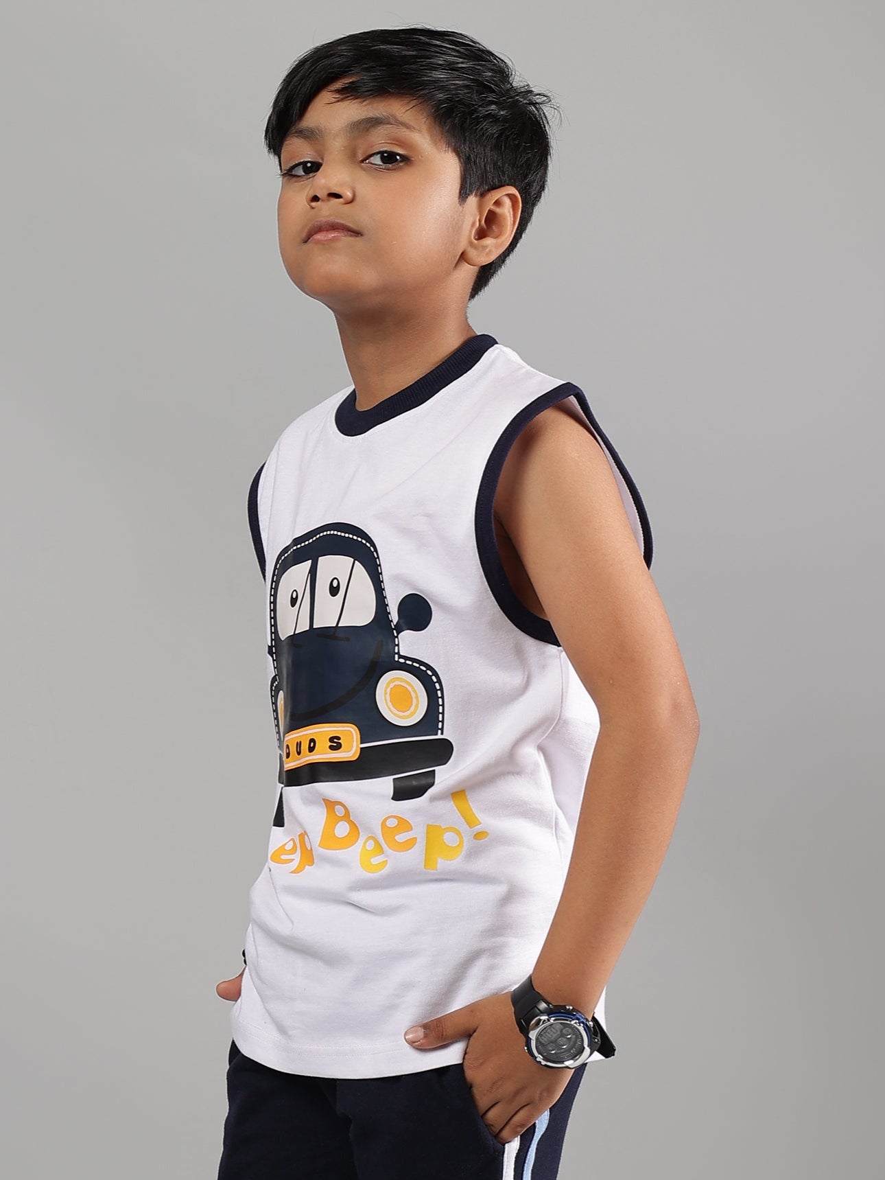 BEEP BEEP T-SHIRT FOR BOYS & GIRLS (WHITE)