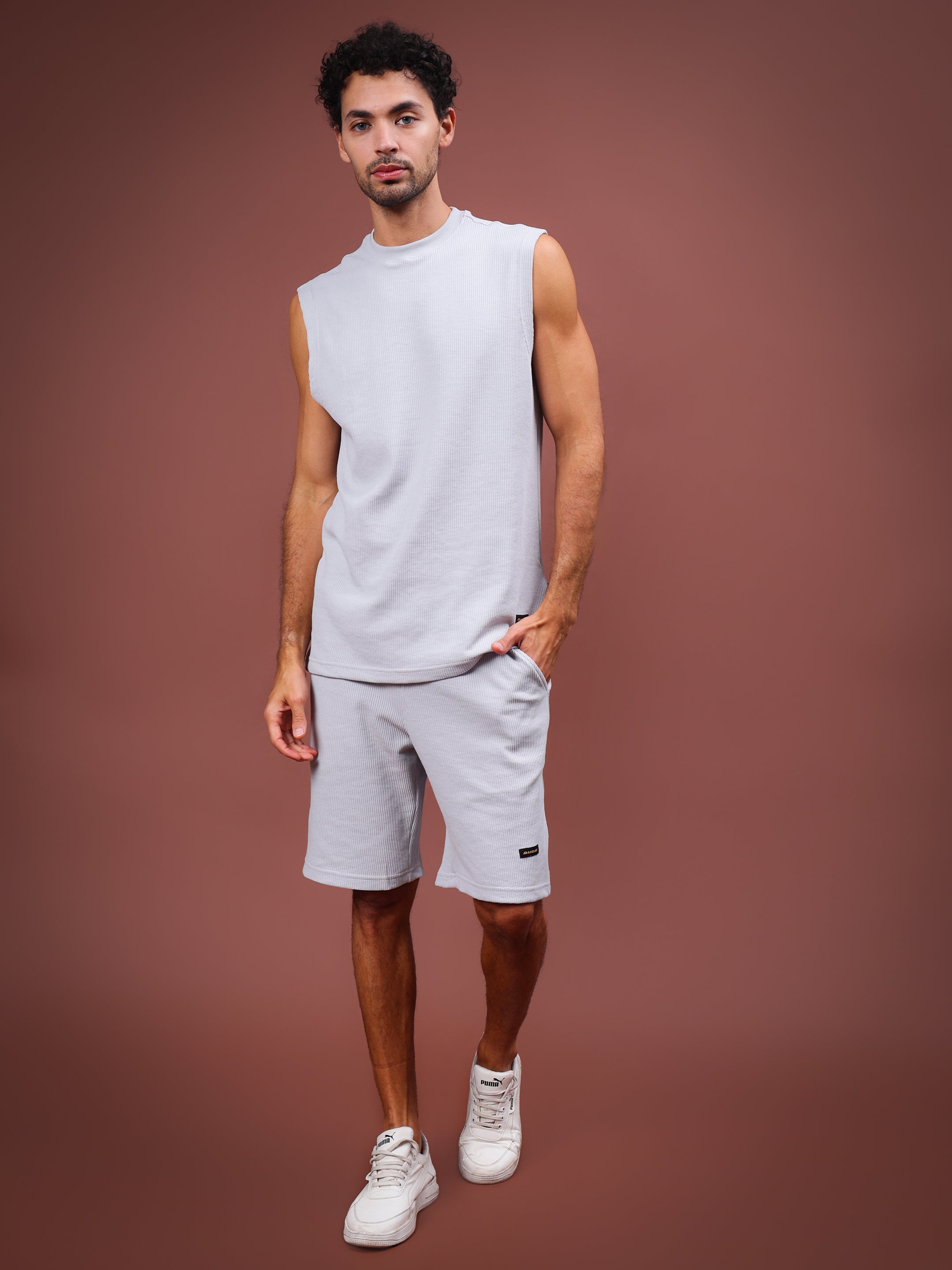 Low-key Solid  Co-Ord Set (Grey)