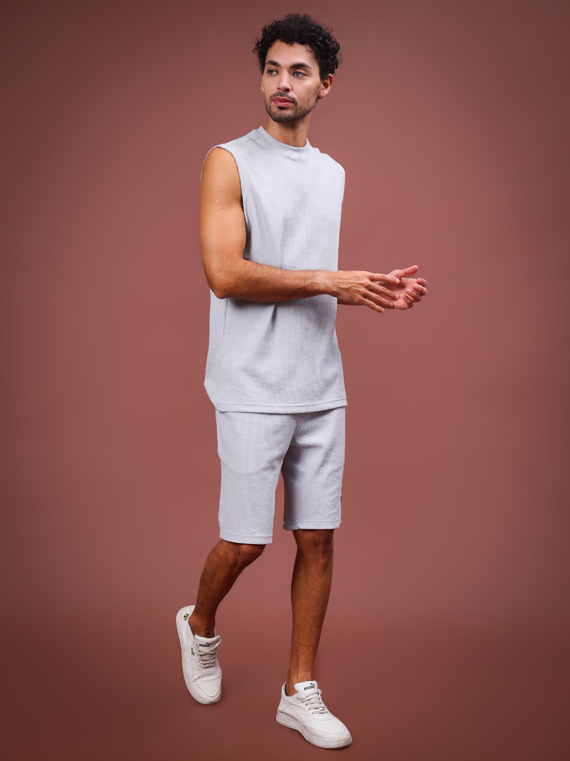 Low-key Solid  Co-Ord Set (Grey)