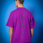Intertwined Snake Reflector Over-Sized T-Shirt (Purple)