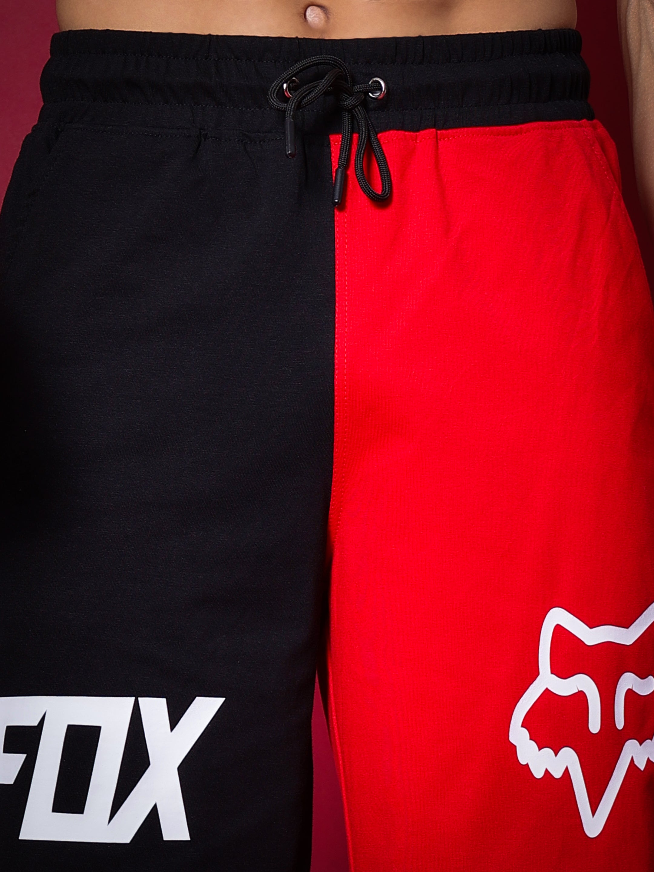 Fox Regular Fit Shorts (Red-Black)