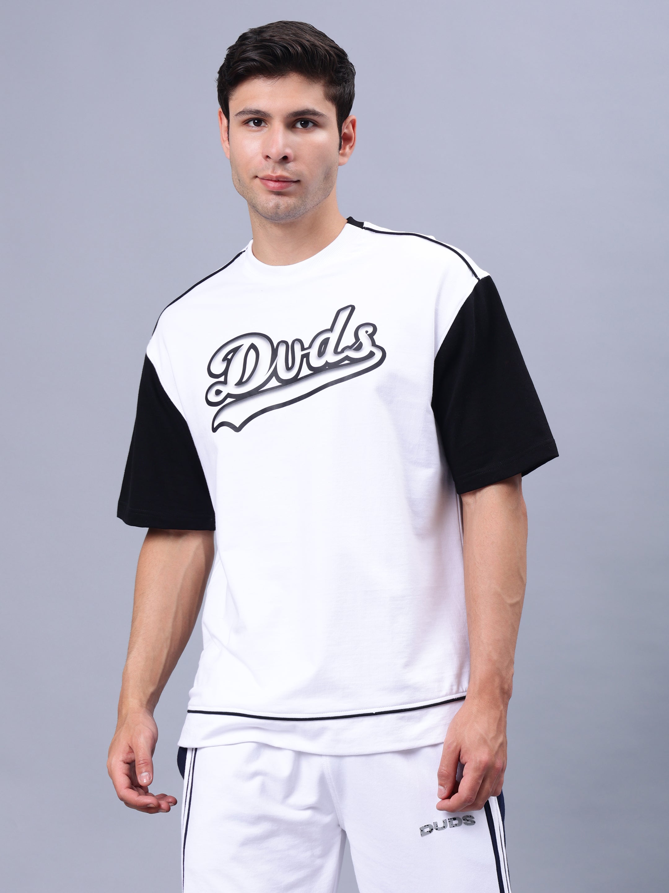 Hunk Over-Sized T-Shirt (White-Black)