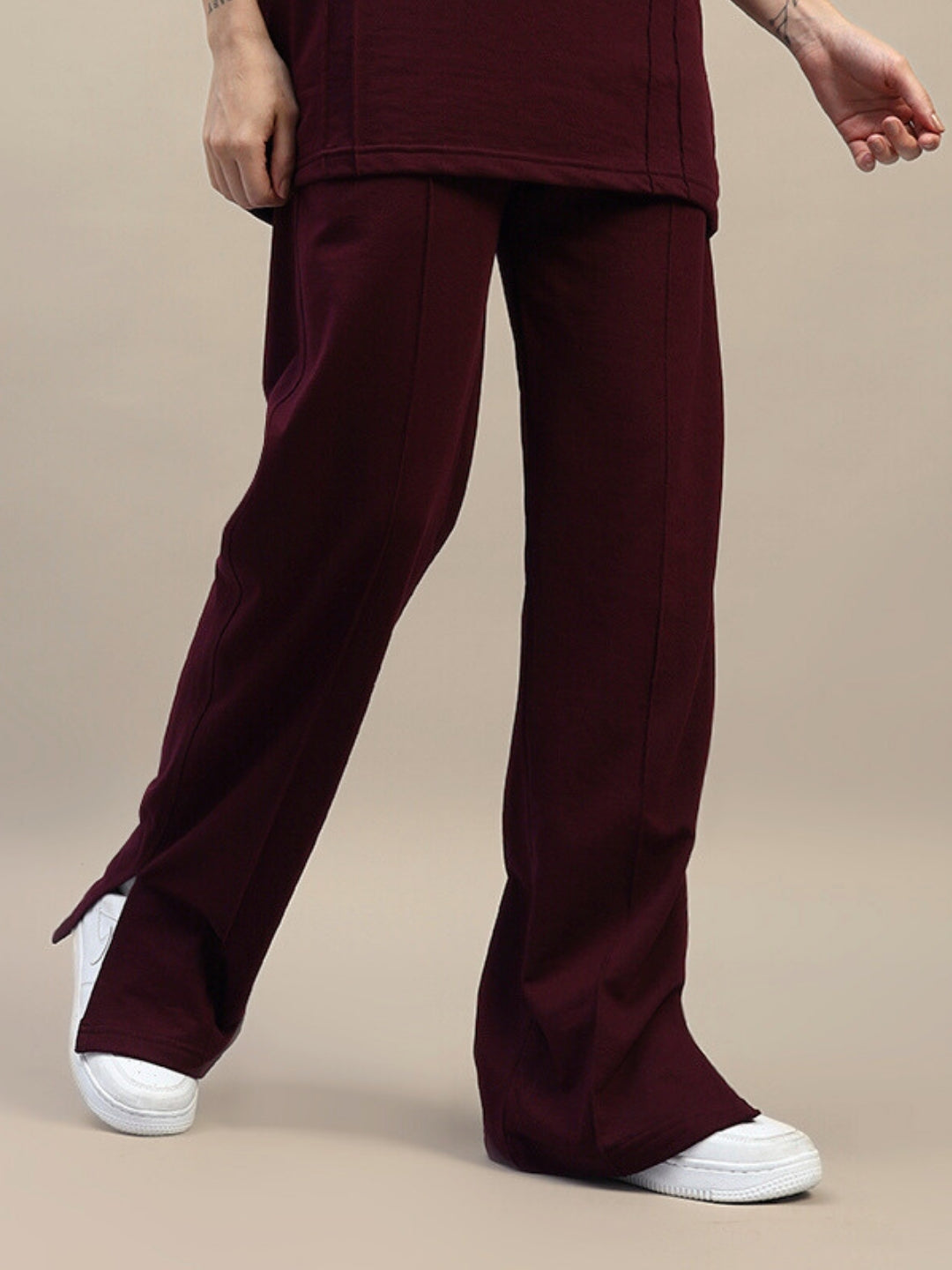 WOMEN'S ZION SIDE SLIT JOGGERS (MAROON)