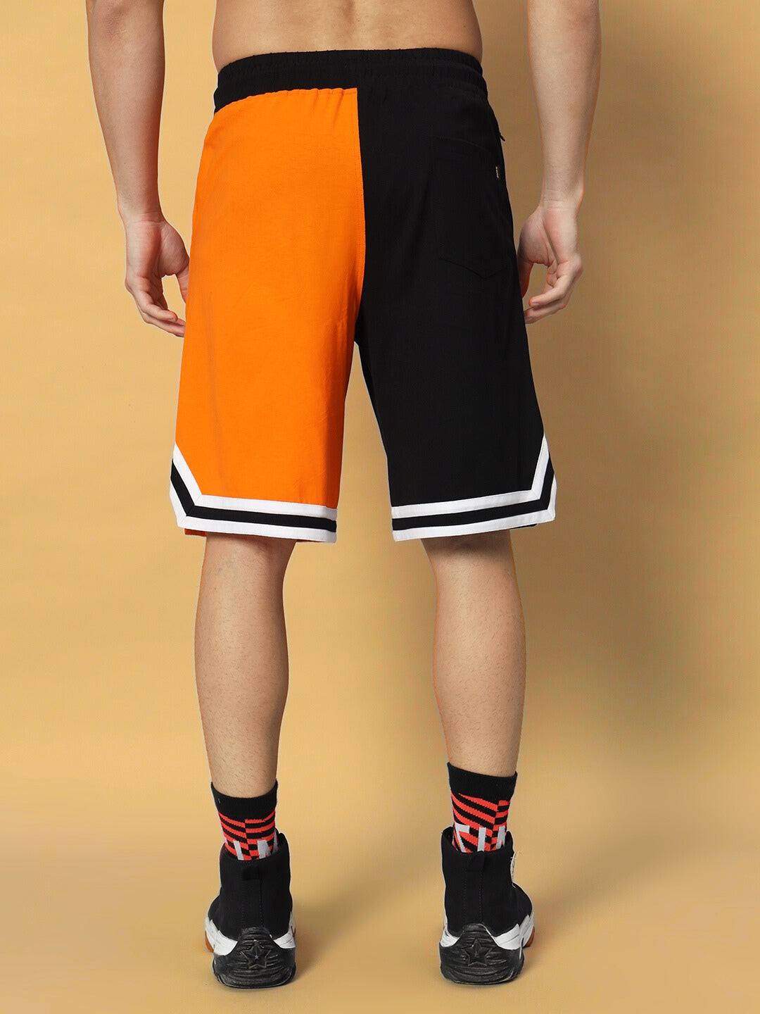 Chicago Regular Fit Shorts (Orange-Black)