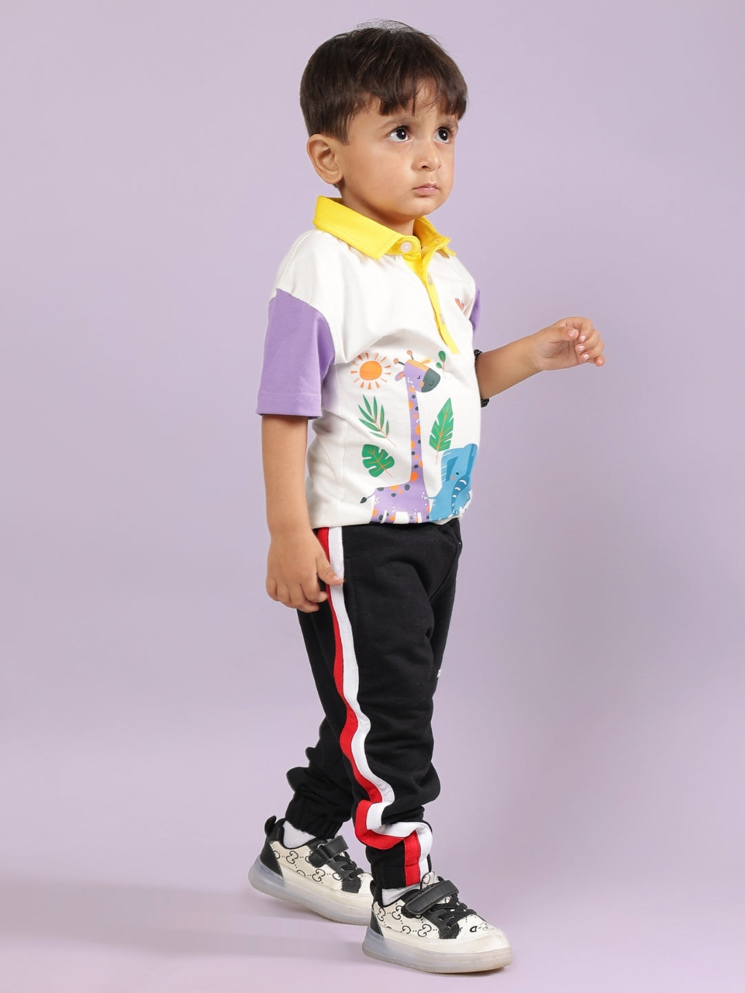 BORNEO CO-ORD FOR BOYS & GIRLS (OFF WHITE-BLACK)