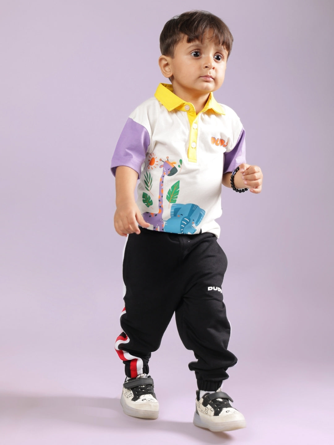 BORNEO CO-ORD FOR BOYS & GIRLS (OFF WHITE-BLACK)