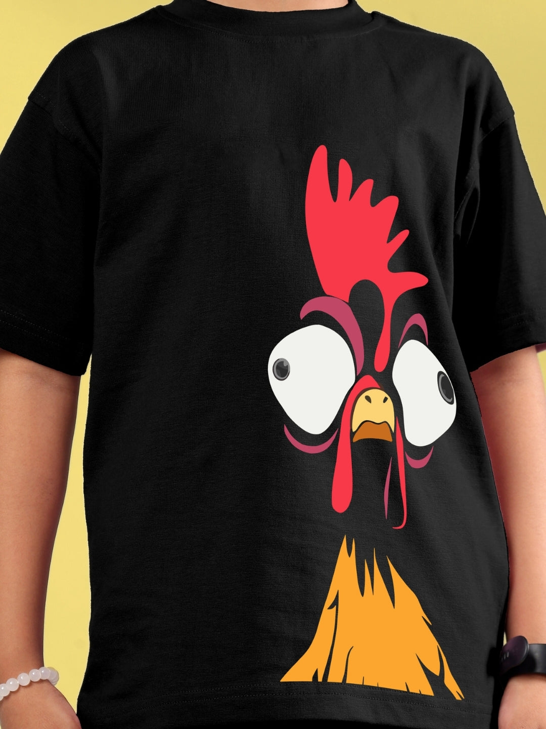 FUNNY CHICKEN PRINTED CO-ORD FOR BOYS & GIRLS (BLACK)