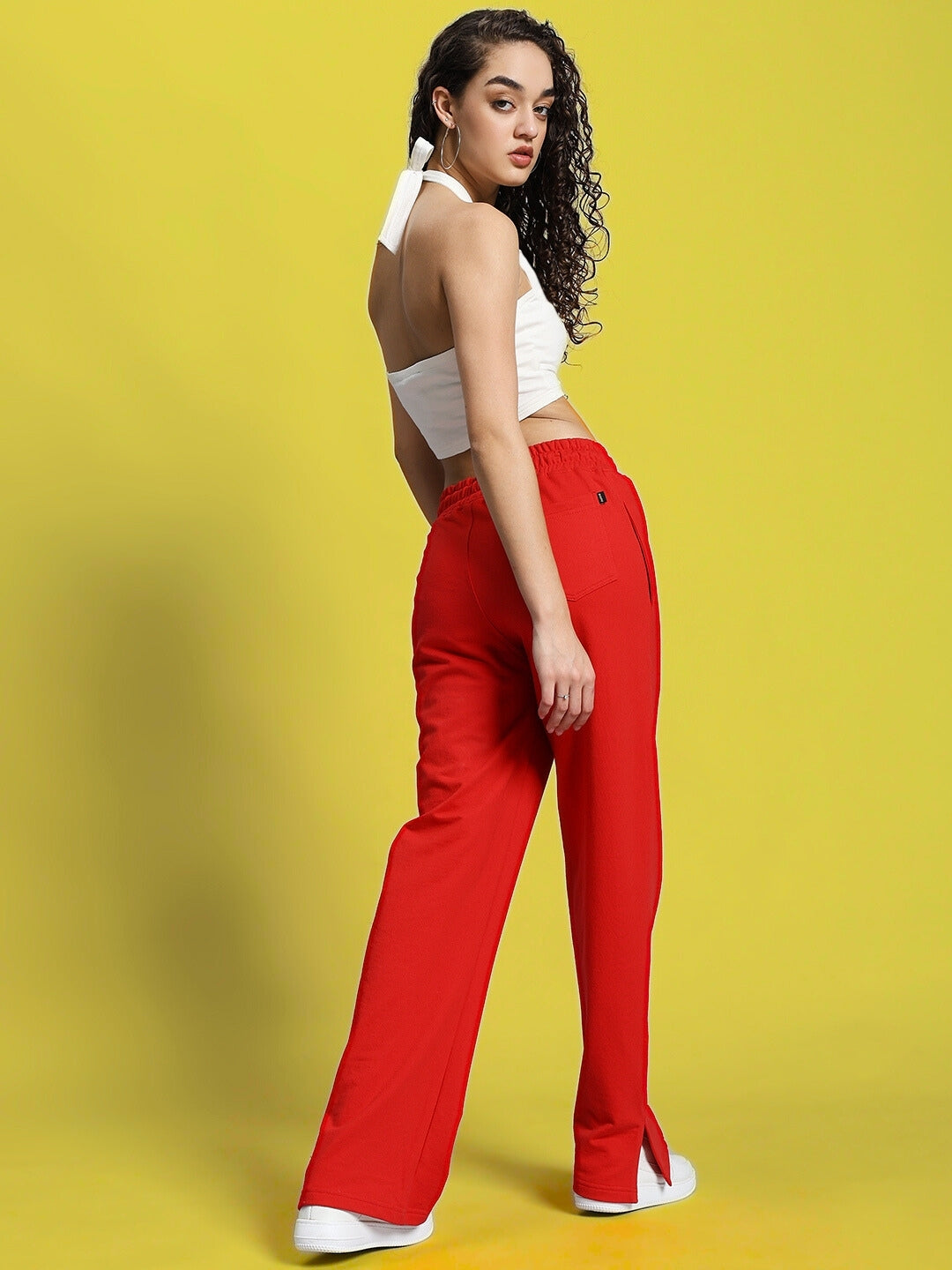 WOMEN'S ZION SIDE SLIT JOGGERS (RED)