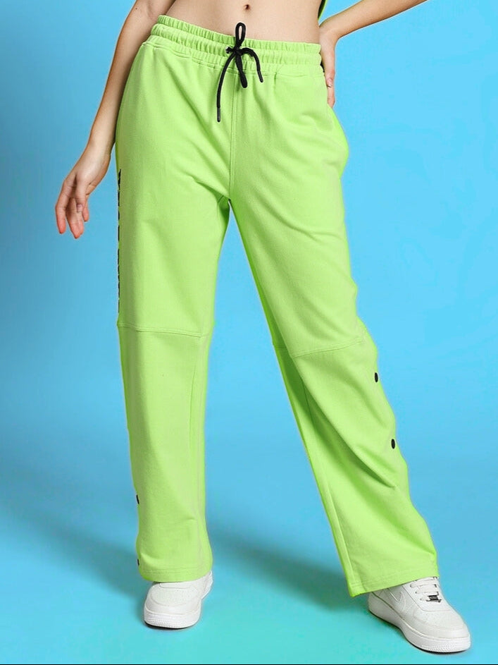 WOMEN'S RACER JOGGERS (NEON GREEN)