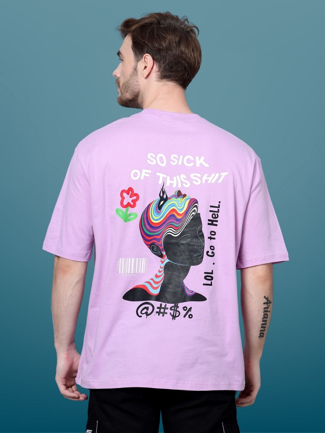 So Sick of this Shit Over-Sized T-Shirt (Lilac) - Wearduds