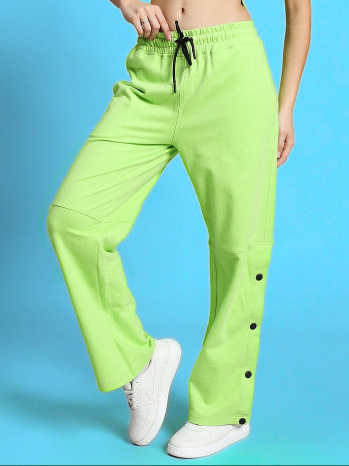 WOMEN'S RACER JOGGERS (NEON GREEN)