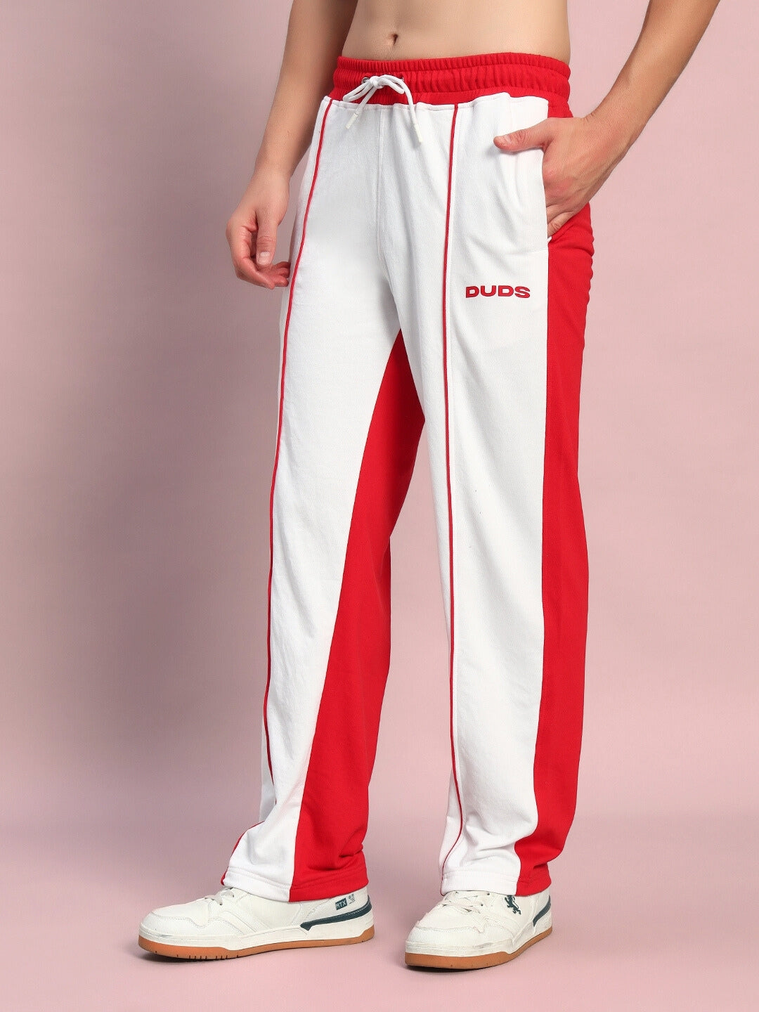 LAGOON RELAXED FIT JOGGERS (WHITE RED)