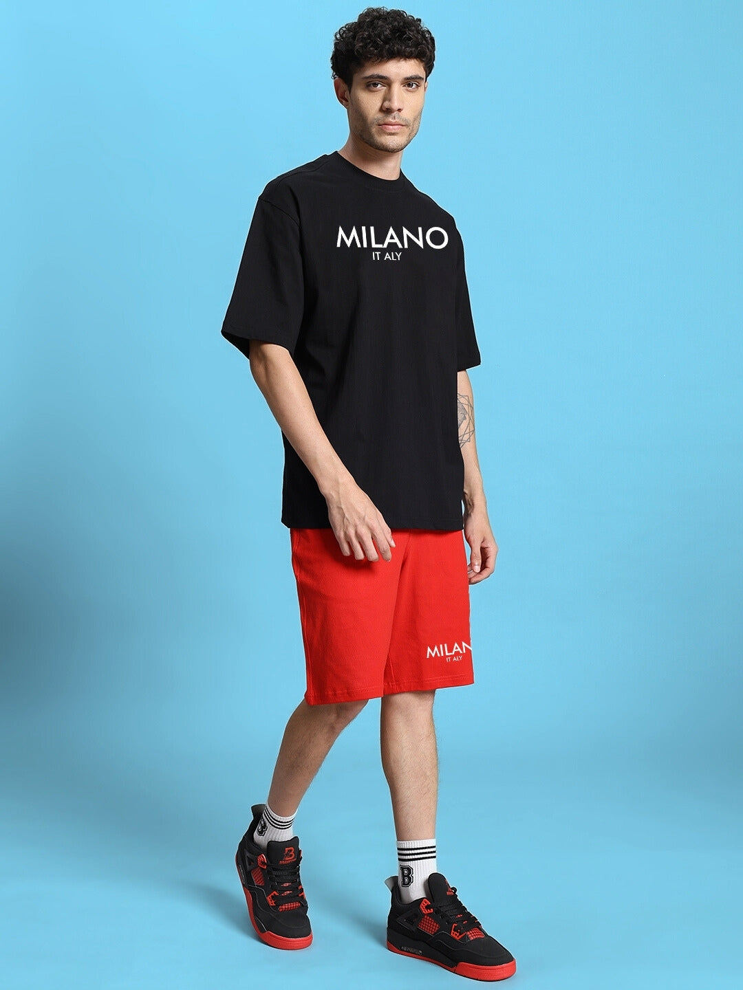 MILANO SUMMER CO-ORD SET (BLACK RED)