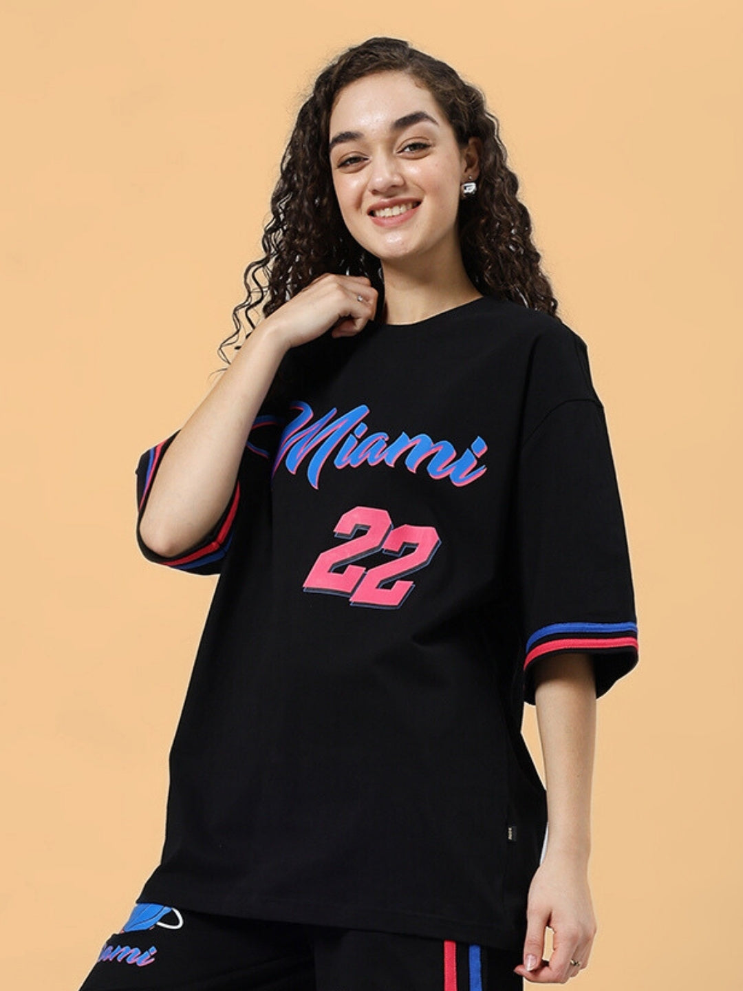 WOMEN'S MIAMI OVER-SIZED T-SHIRT (BLACK)