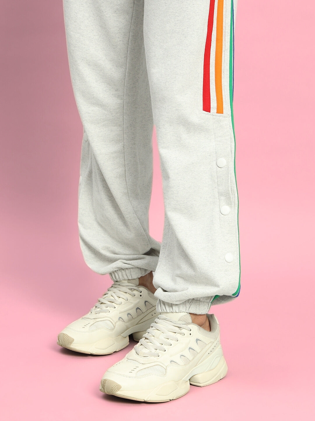 DUDS PRISM COLORFUL STRIPE JOGGERS (MELANGE GREY)