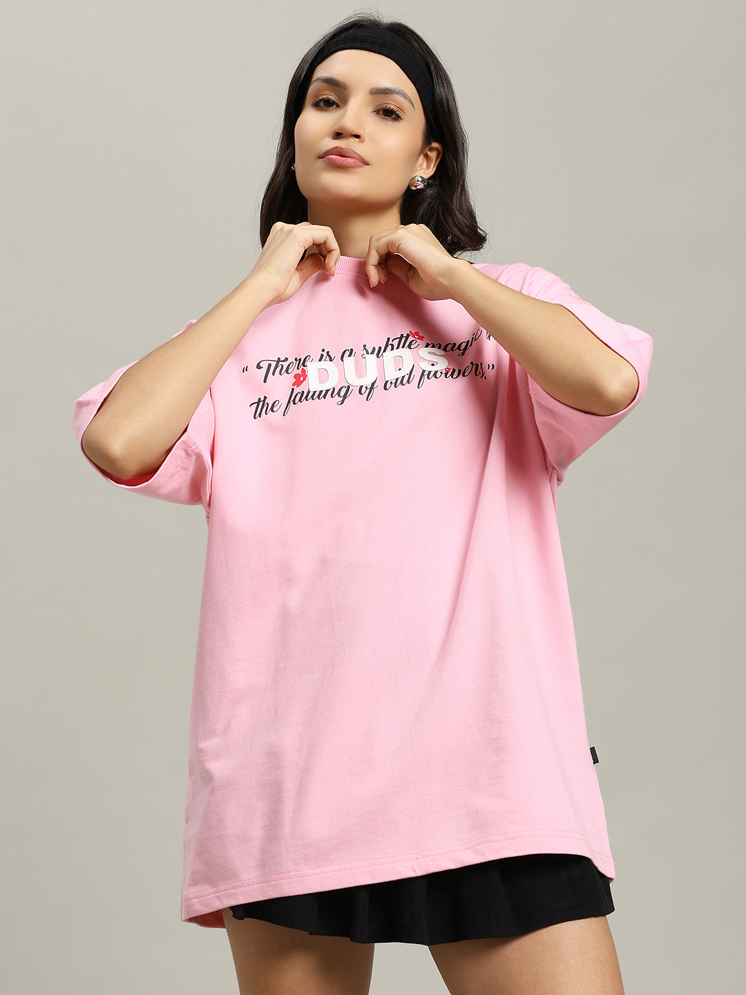 WOMEN'S FALLING FLOWER T-SHIRT (PINK)