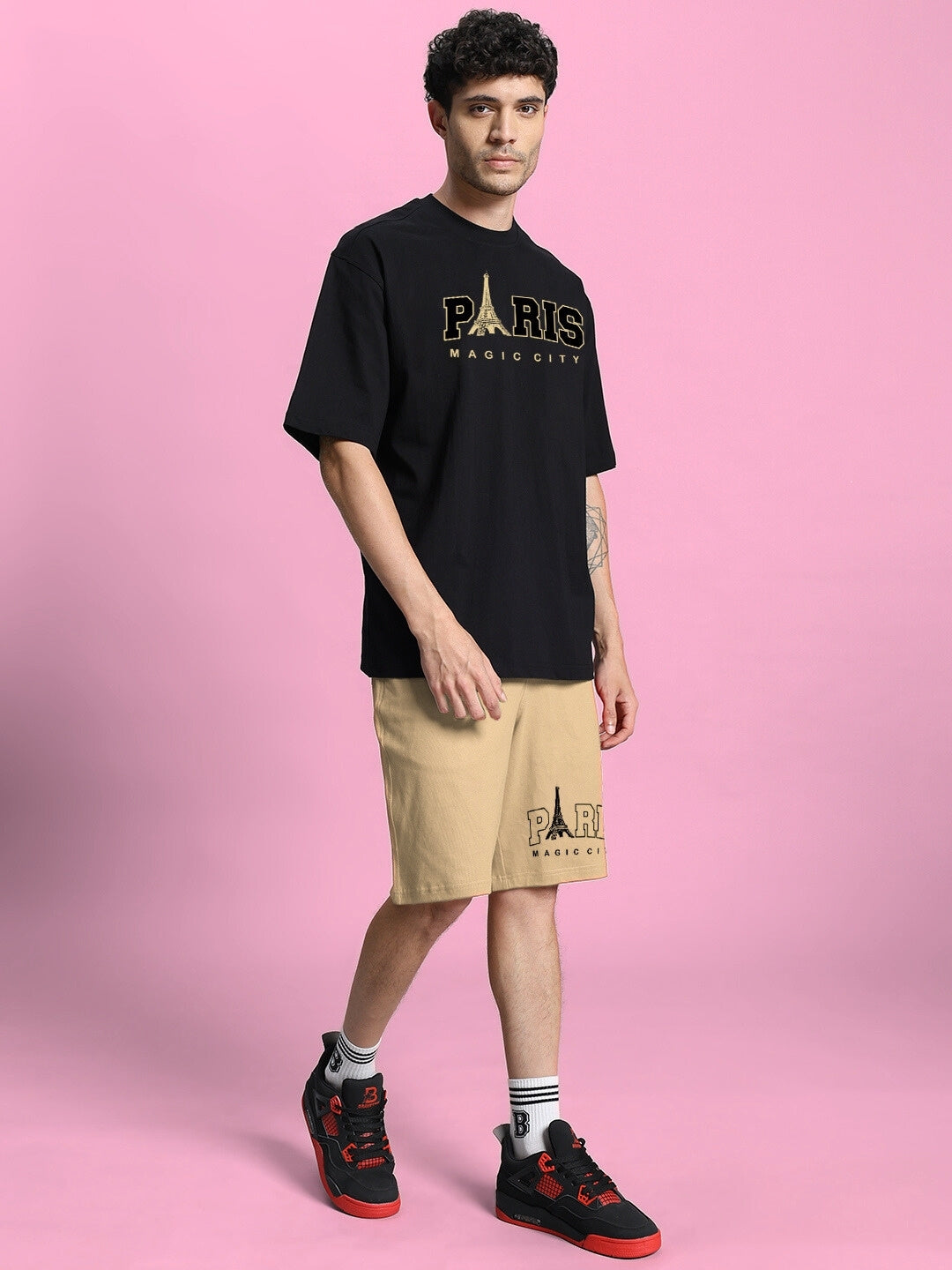 MAGIC CITY SUMMER CO-ORD SET (BLACK BEIGE)