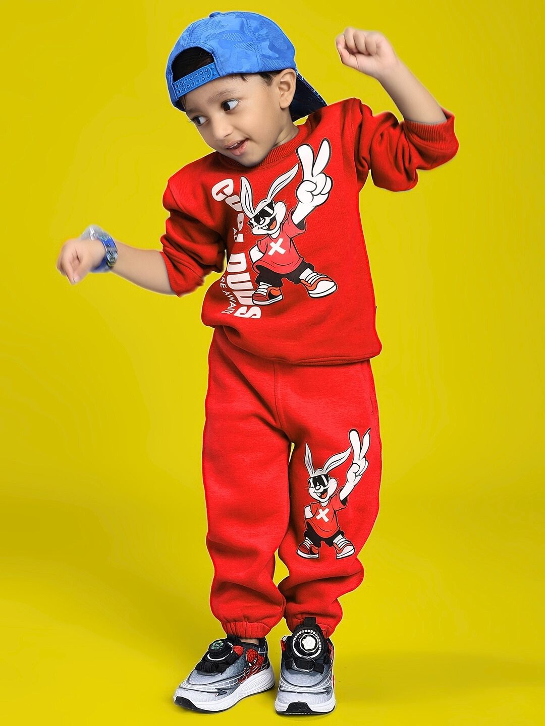 ADVENTURE BUNNY CO-ORD FOR BOYS AND GIRLS RED
