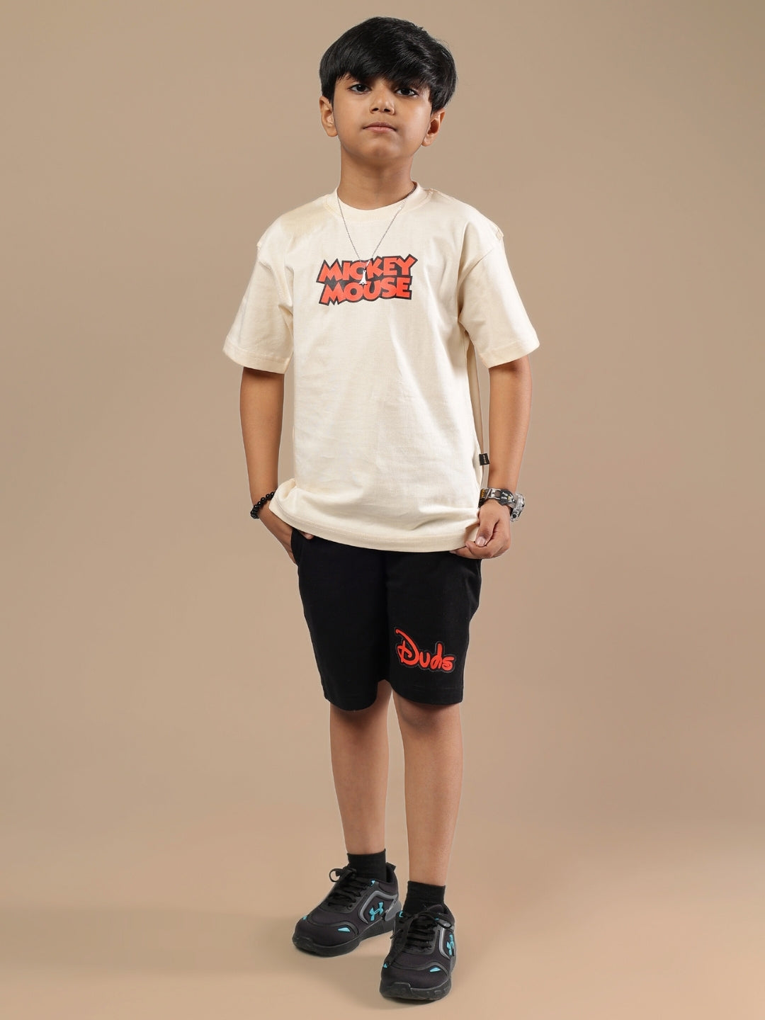 DUDS MOUSE CO-ORD FOR BOYS & GIRLS (BEIGE-BLACK)