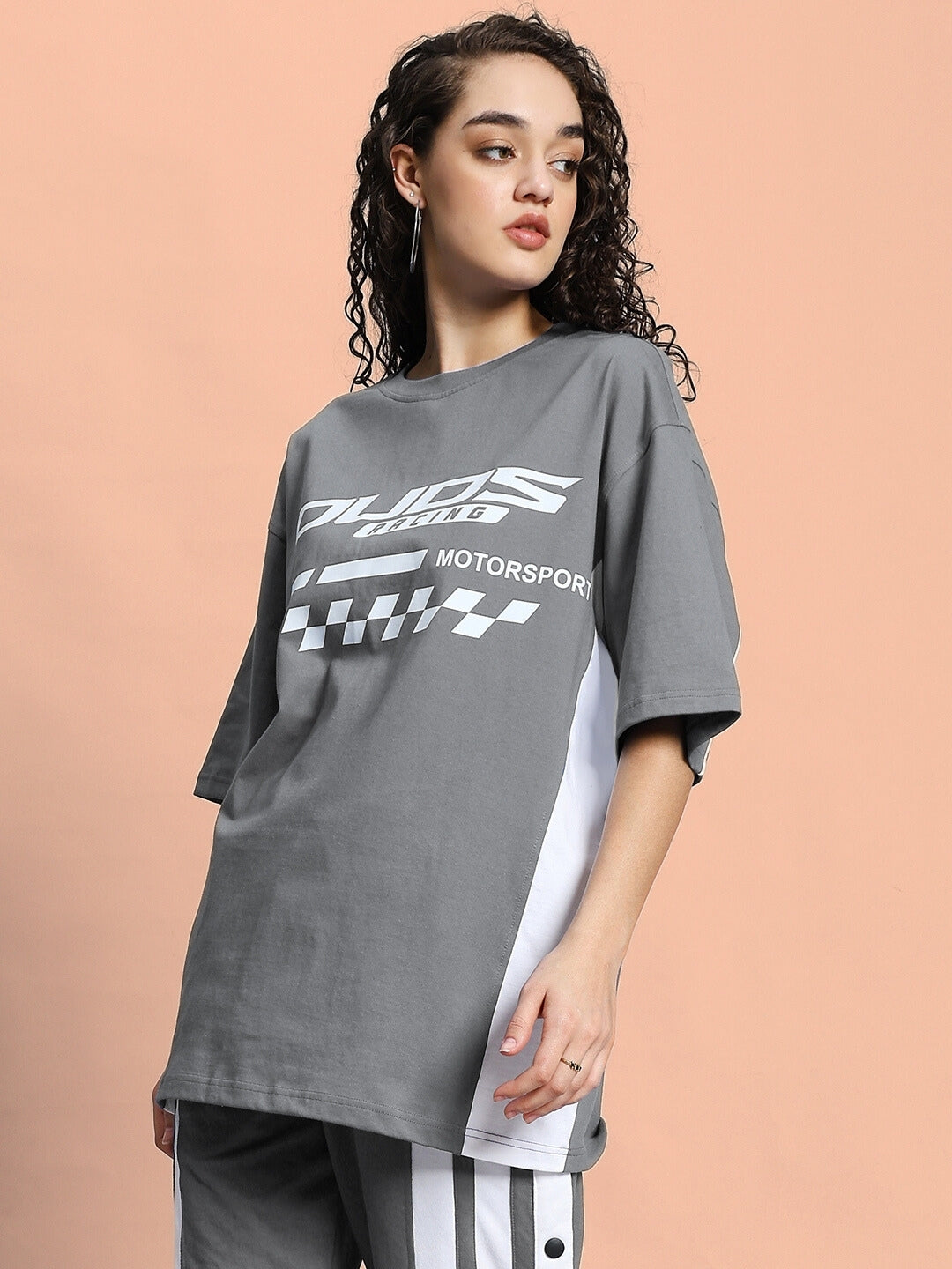 WOMEN'S INDY OVER-SIZED CLASSIC T-SHIRT (GREY)