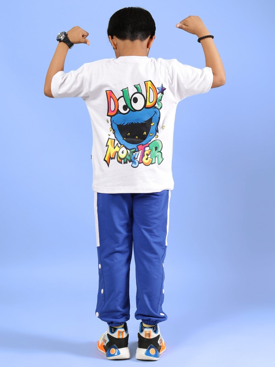 DUDS MONSTER CO-ORD FOR BOYS & GIRLS (WHITE-R BLUE)