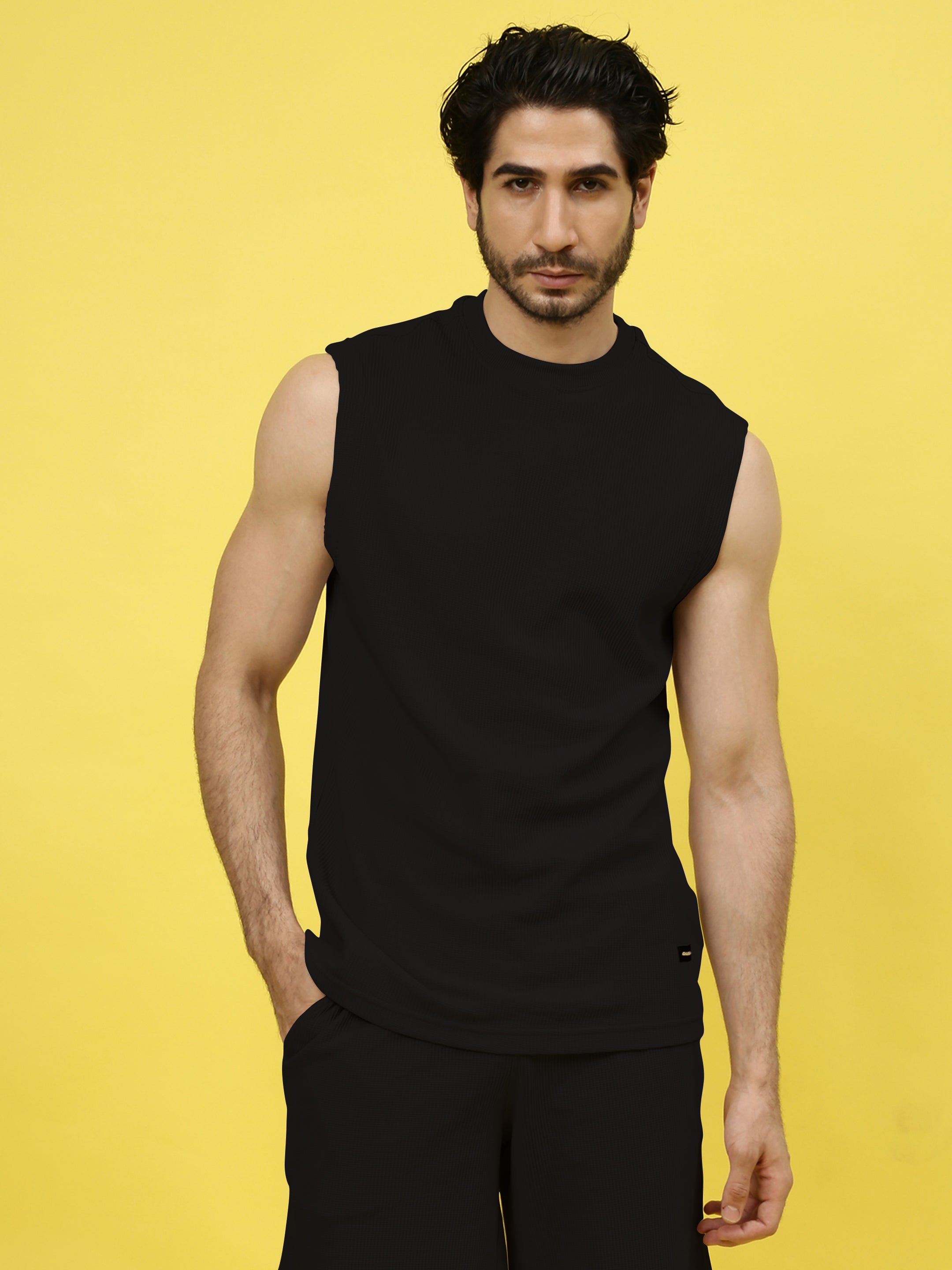 Low-key Solid  Co-Ord Set (Black)