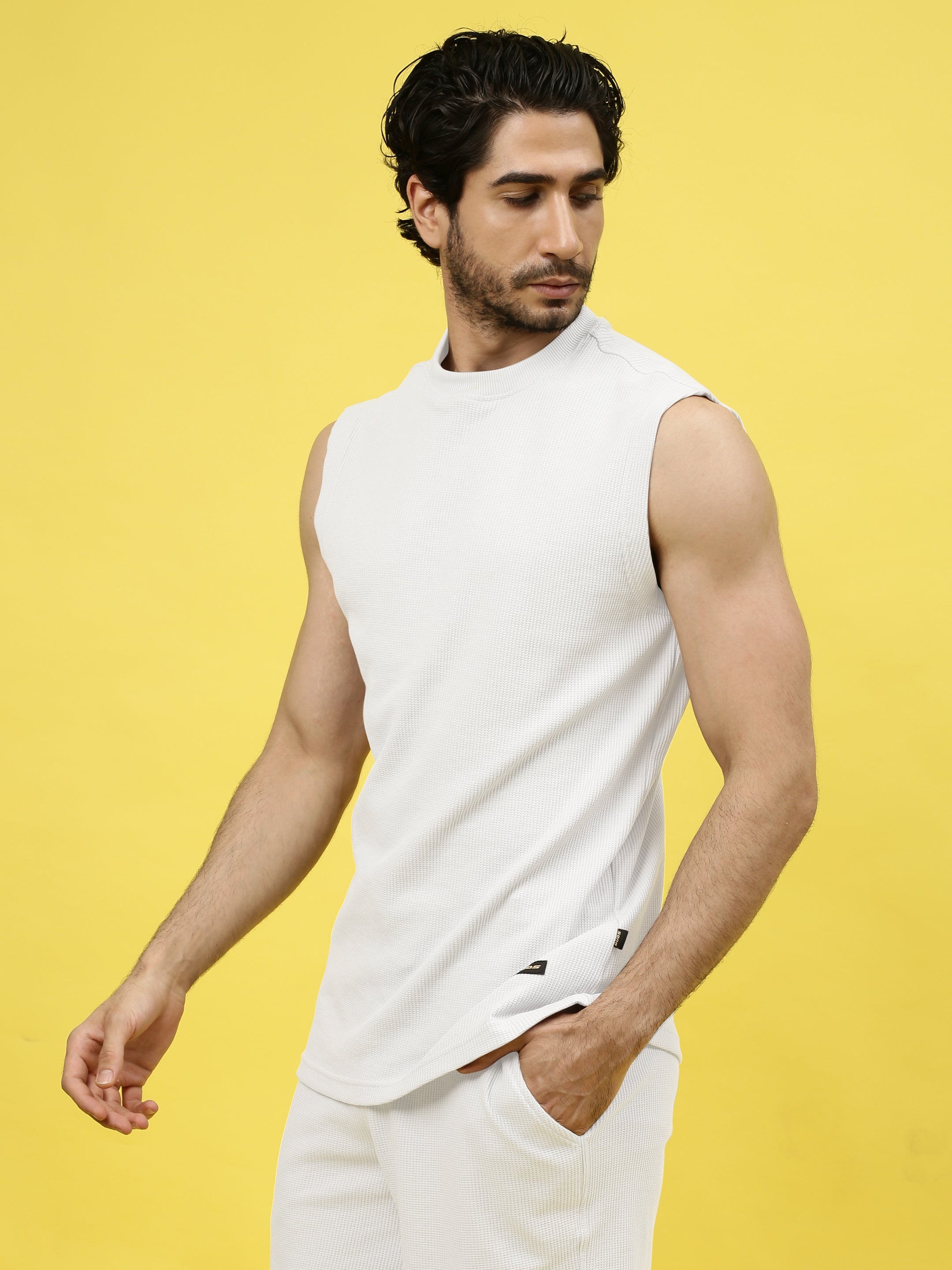 Low-key Solid  Co-Ord Set (Off-White)