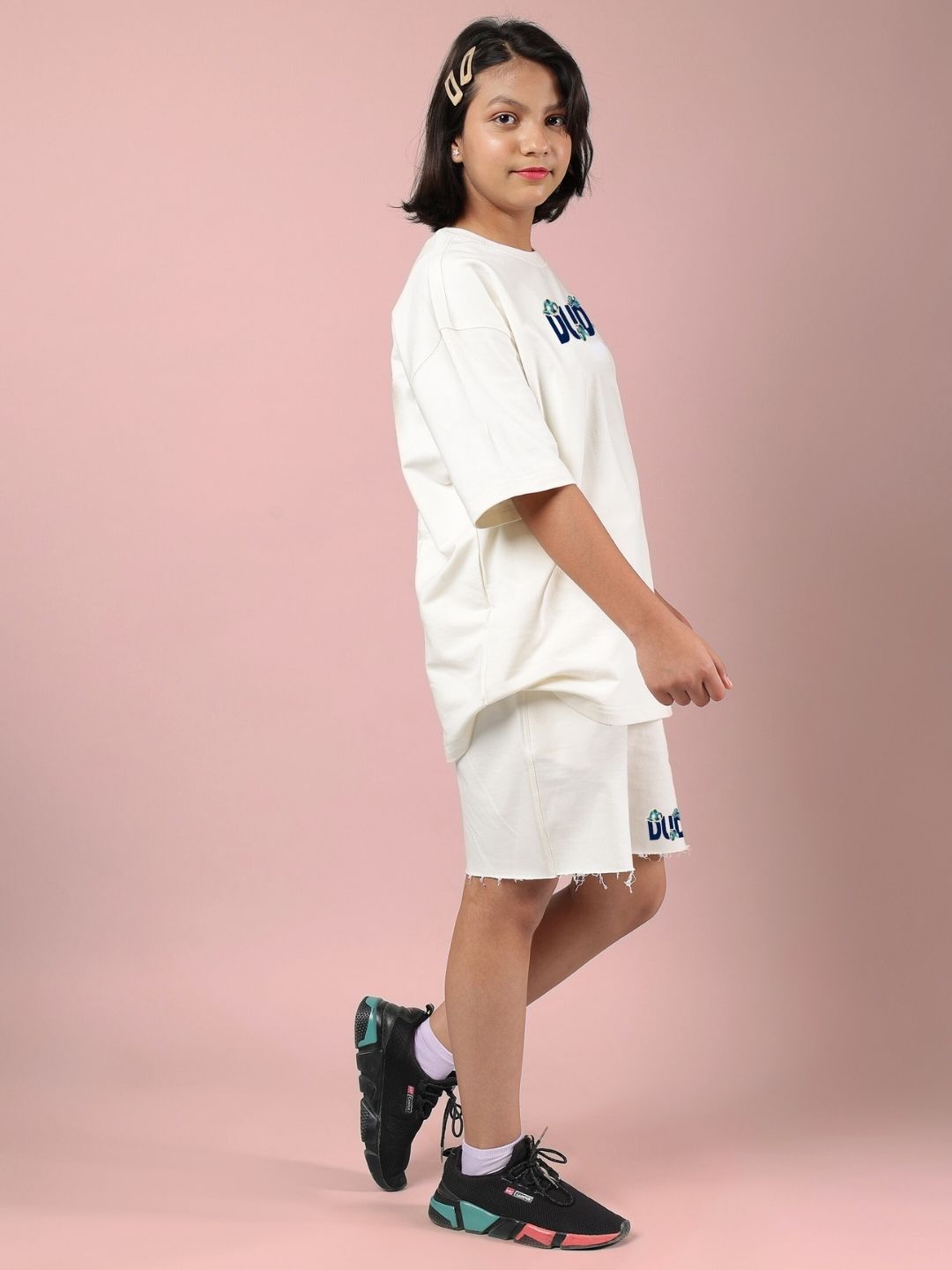 CLOUD PRINTED CO-ORD FOR BOYS AND GIRLS OFF WHITE, casual outfit modeled for kids fashion.
