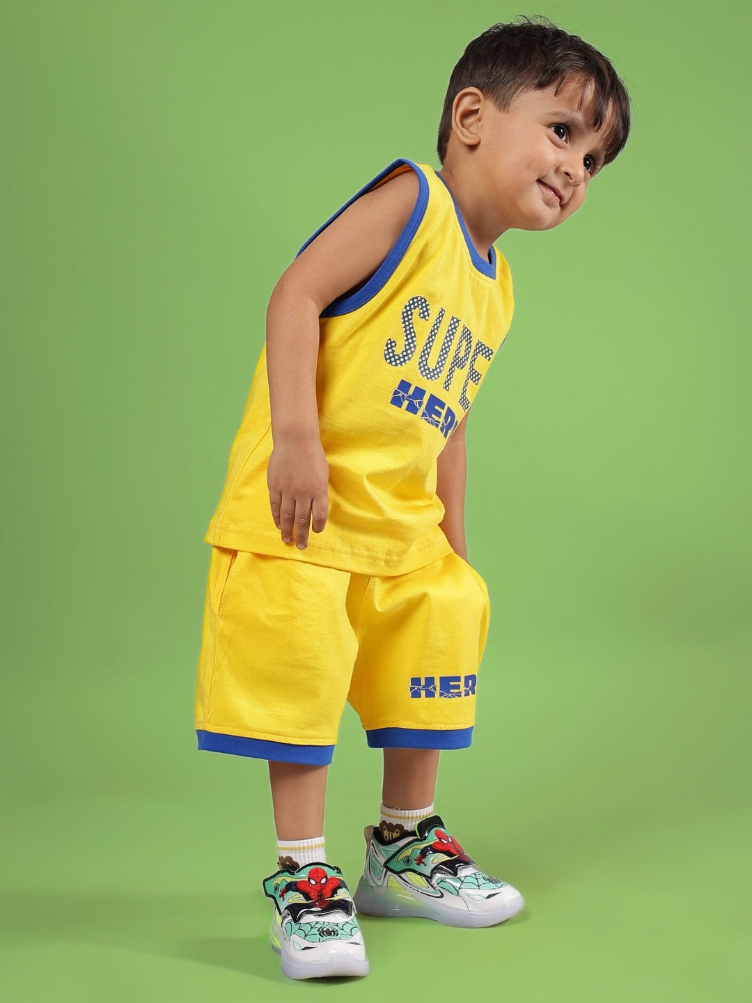 SUPER HERO CO-ORD FOR BOYS & GIRLS (YELLOW)