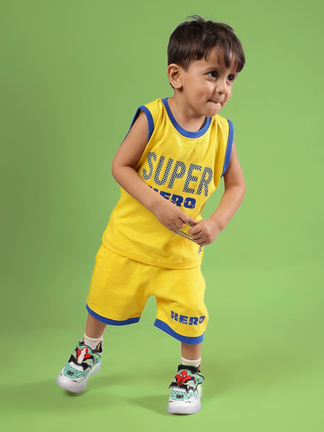 SUPER HERO CO-ORD FOR BOYS & GIRLS (YELLOW)