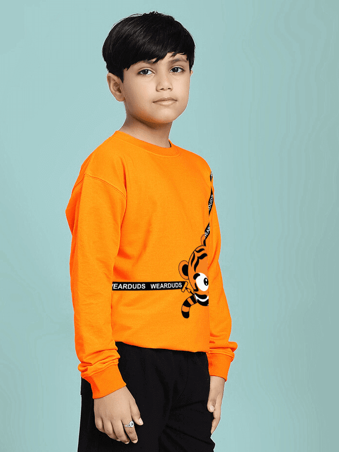 TIGON KIDS SWEATSHIRT FOR BOYS AND GIRLS ORANGE - KIDS SWEATSHIRT