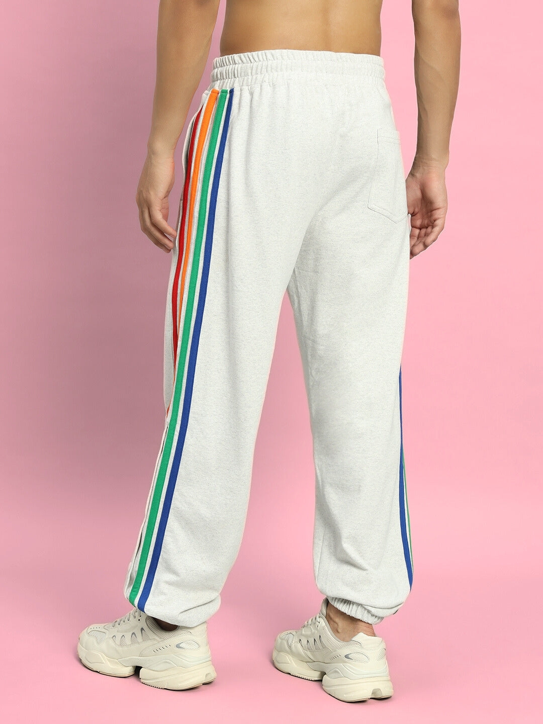 DUDS PRISM COLORFUL STRIPE JOGGERS (MELANGE GREY)