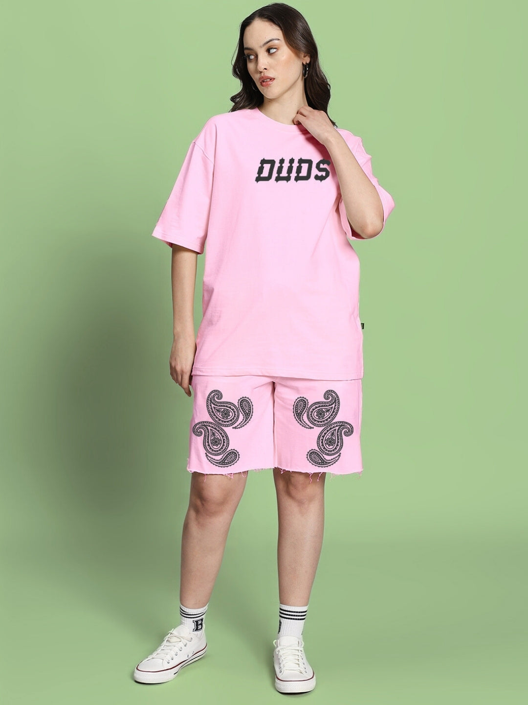 WOMEN'S MESSI PAISLEY PRINT CO-ORD SET (PINK)